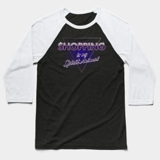 Retro 80's Inspired Shopping Shopaholic Spirit Animal Slogan Gift For Women Baseball T-Shirt